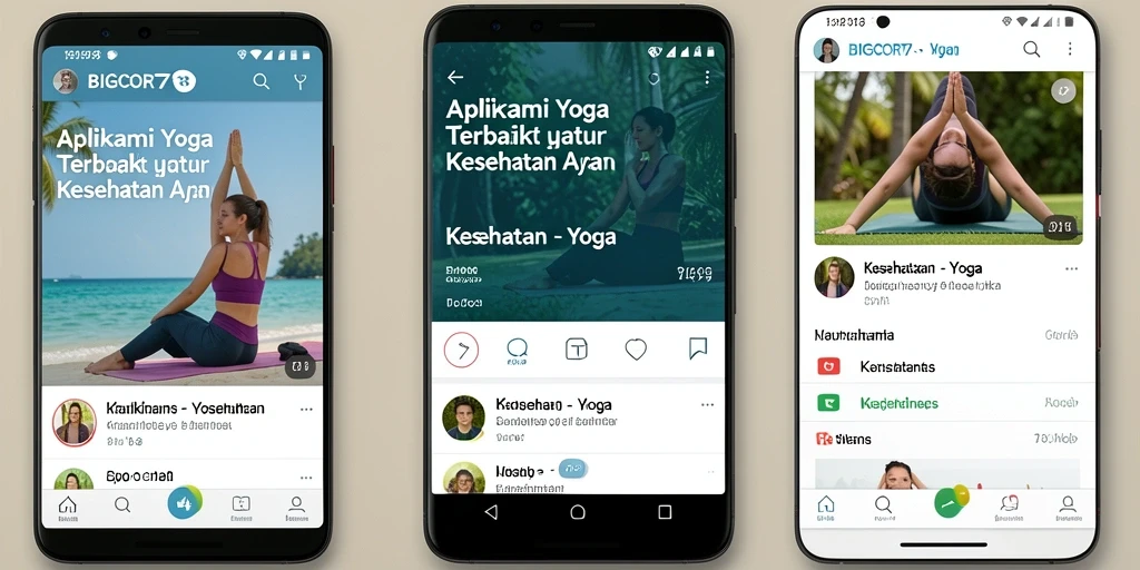 Tampilan antarmuka aplikasi BIGCOR78 dengan fungsi Yoga yang menarik.