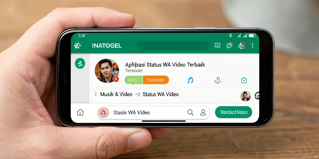 Antarmuka menarik dari INATOGEL untuk status WA Video.