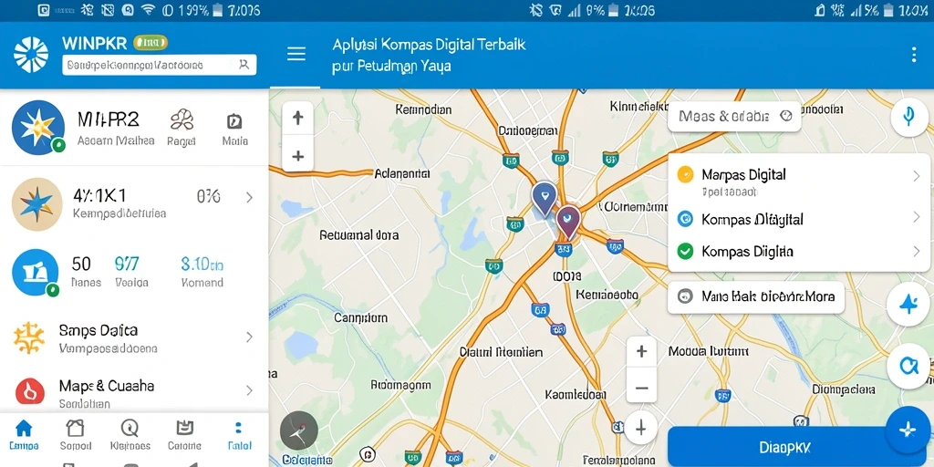 Antarmuka WINPKR menunjukkan petunjuk arah kompas digital yang jelas.