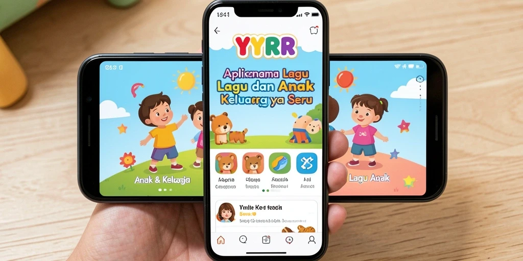 Tampilan antarmuka aplikasi YYRR yang ramah anak.