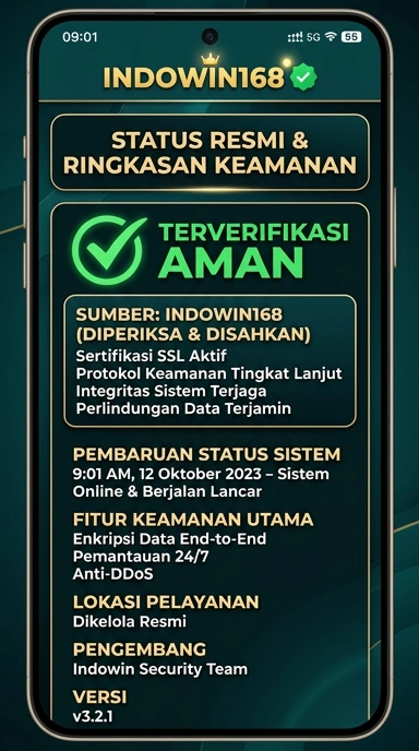 Tampilan kanal resmi indowin168